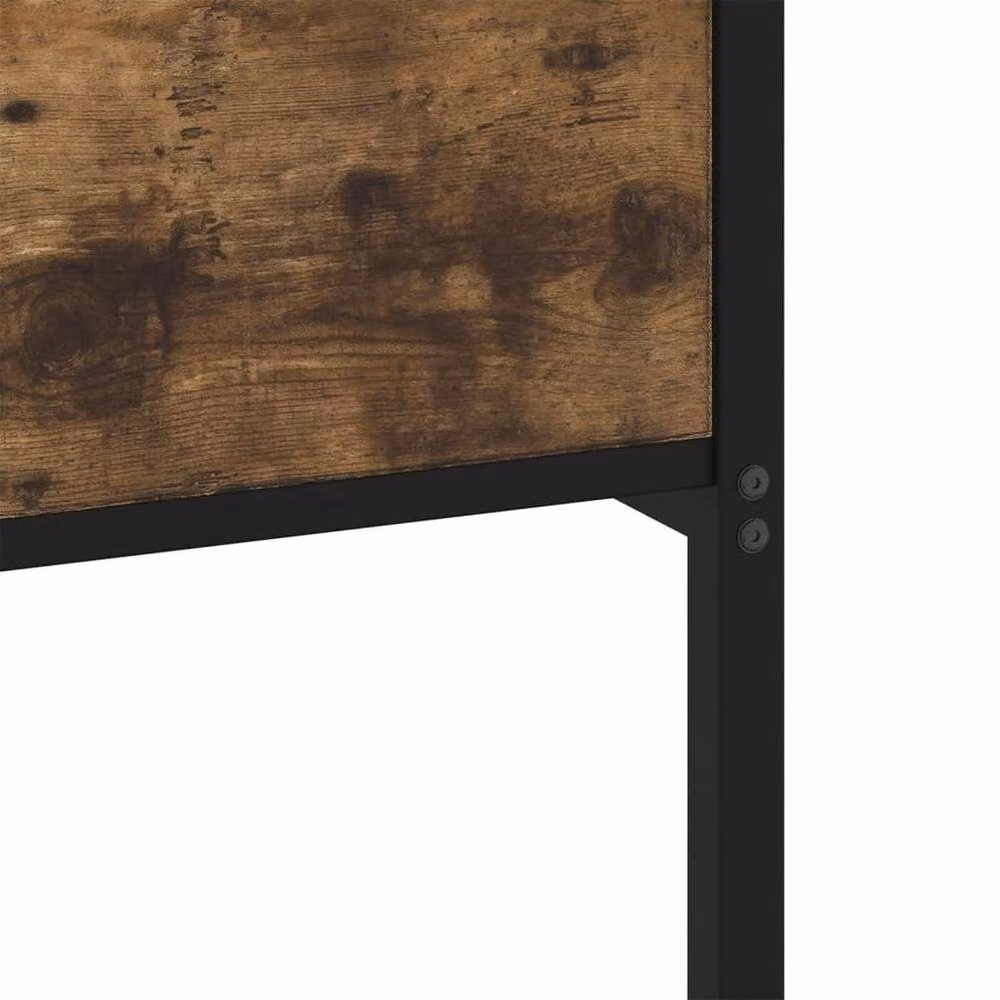 Berkfield Home Smoked Oak Bed Frame in Brown, W/D/H: 80 x 200 cm – 4