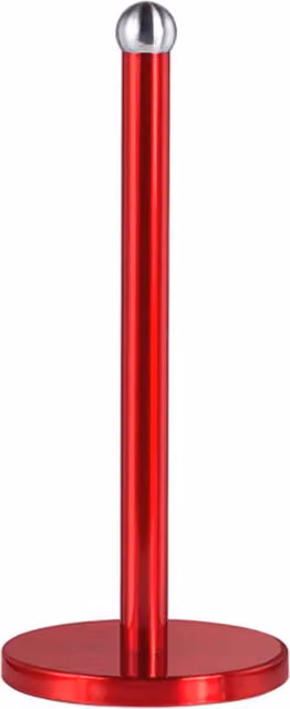 Innoteck Red Stainless Steel Freestanding Kitchen Roll Holder with Non-Slip Weighted Base