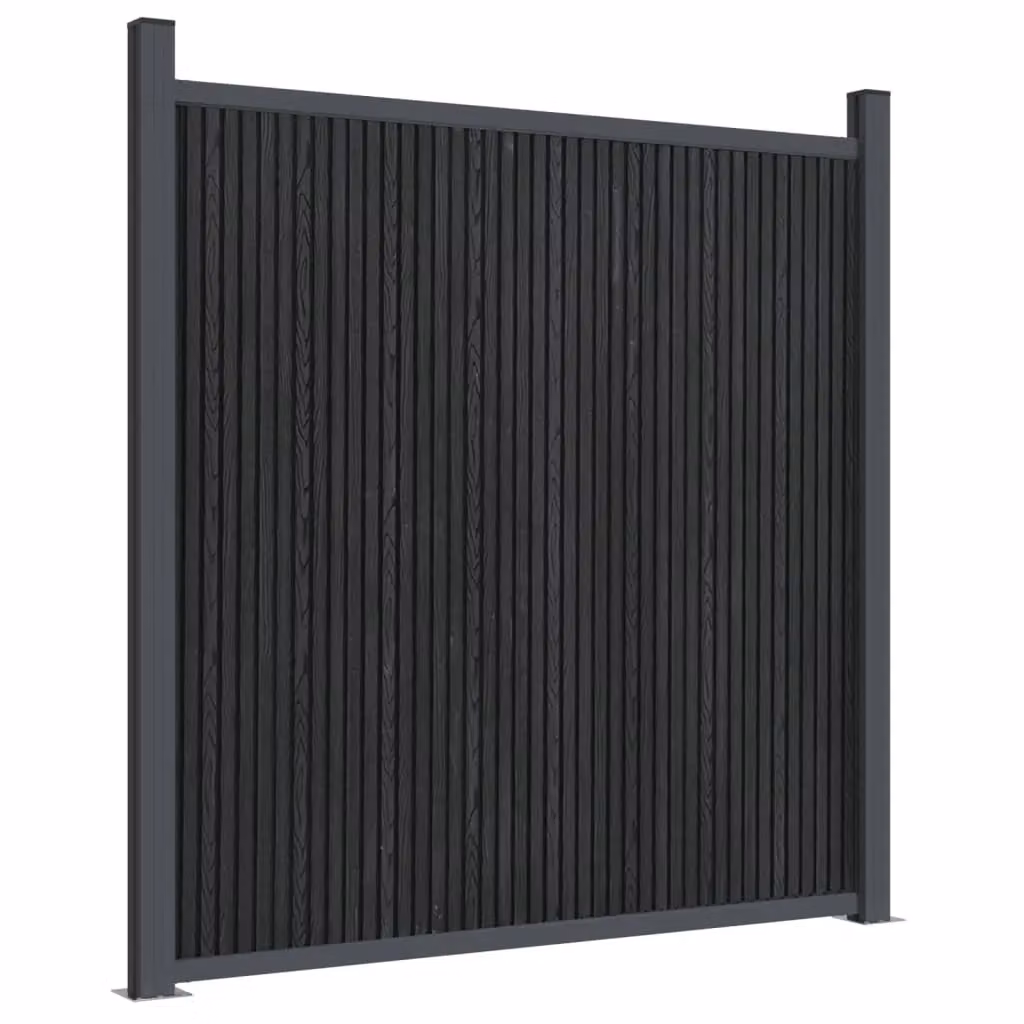 Berkfield Home Grey WPC and Aluminium Fence Panel, W: 872 cm, H: 186 cm – 3