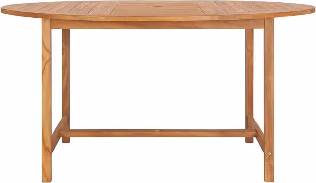Berkfield Home Solid Teak Wood Garden Table in Brown W: 150 cm, D: 76 cm