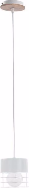 Netlighting Casa Slim Pendant Ceiling Light in White Wood with E27 Socket