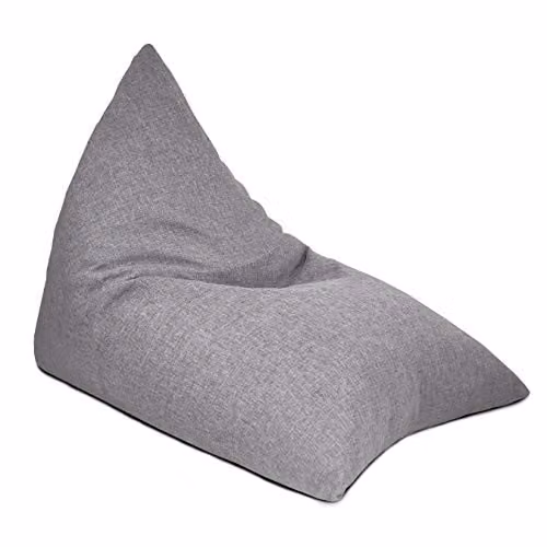 rucomfy Beanbags Barley Humbug Large Bean Bag Chair in Grey, W/D/H: 90 x 140 x 116 cm