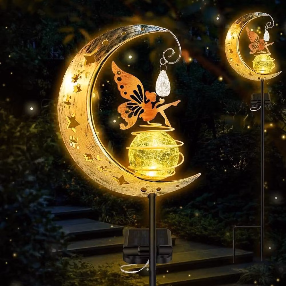 NESTLUNE Fairy Garden LED Solar Light in Silver – 3