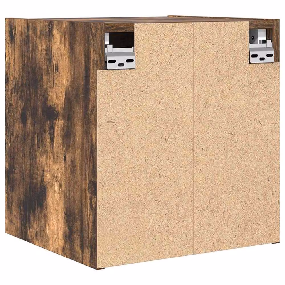Berkfield Home Wall-Mounted Bedside Cabinet in Smoked Oak Brown, W/D/H: 38 x 34 x 40 cm – 5