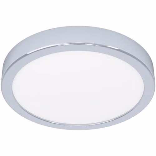 Loops Modern Round LED Ceiling Light in Chrome, Diameter: 21 cm, Height: 2.5 cm