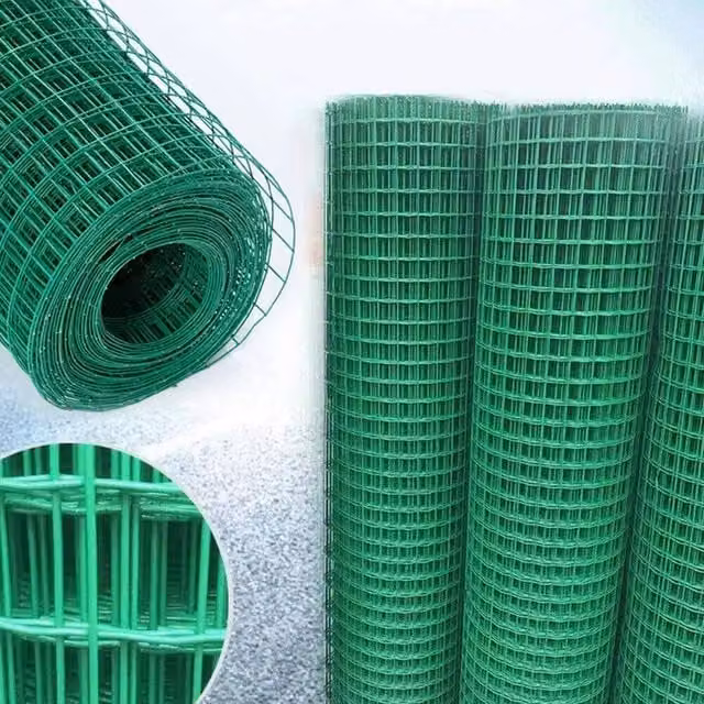 NESTLUNE Green Coated Wire Mesh Garden Fencing, 10 m Length, H: 15 cm, W: 100 cm – 1