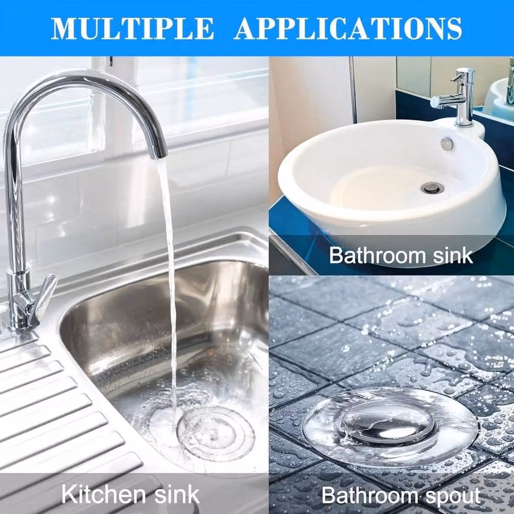 VOGREX Odor Proof Silver Chrome Pop Up Basin Drain Stopper – 3