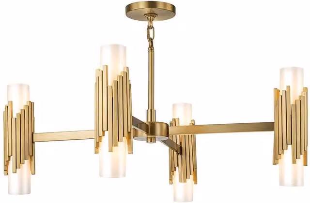 Netlighting Marvele Multi Arm Pendant Ceiling Light in Aged Brass and Gold with 8x E14 Sockets