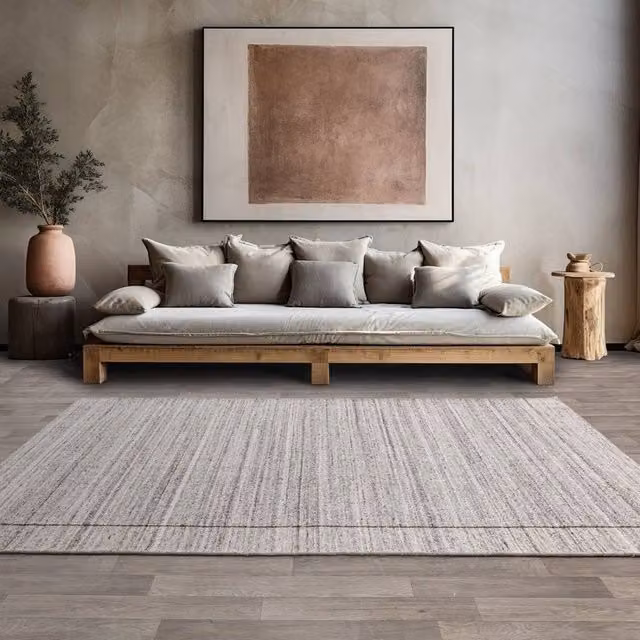 The Rug Shop UK Grey Handmade Prestige Modern Plain Easy To Clean Area Rug W: 160 cm, D: 230 cm