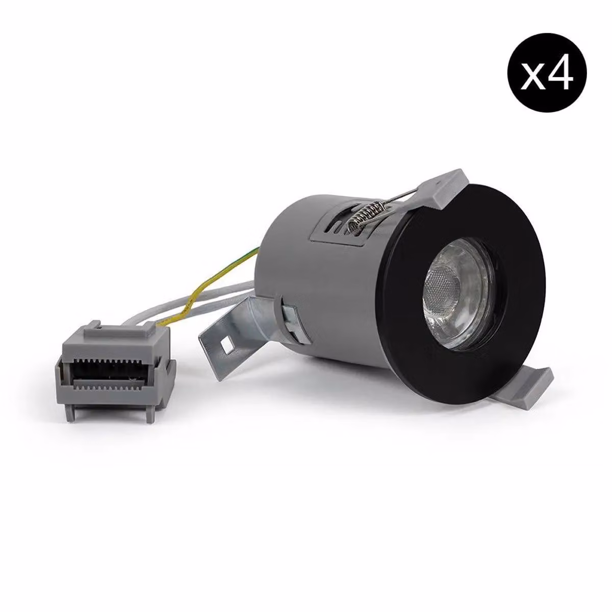 SE Home Pack of 4 Matt Black IP65 Recessed GU10 Fire Rated Downlights – 3