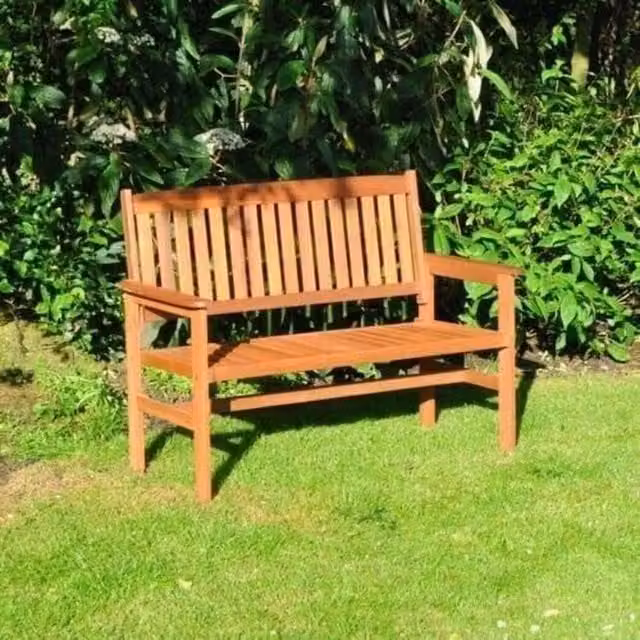 Garden Mile 2 Seat Wooden Garden Bench in Brown