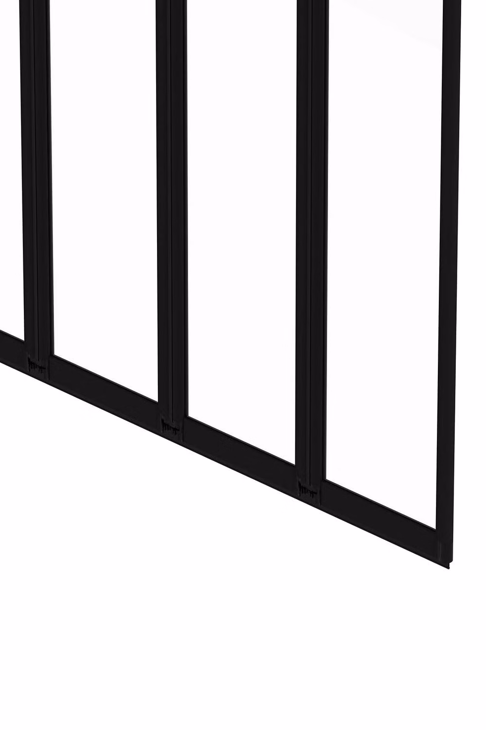 Living and Home 4 Panel Folding Glass Bath Shower Screen in Black with Clear Glass – 4