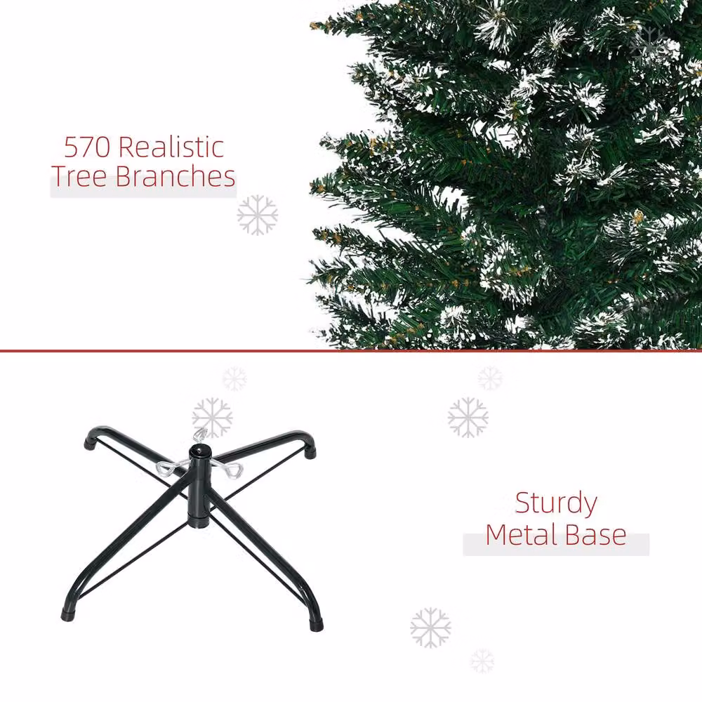 STILVORA Green Metal Tabletop Pencil Christmas Tree with Snow-Dipped Design – 4