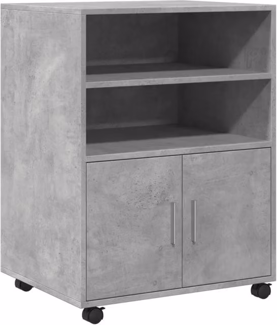 Berkfield Home Rolling Cabinet in Concrete Grey, W/D/H: 60 x 48 x 81 cm