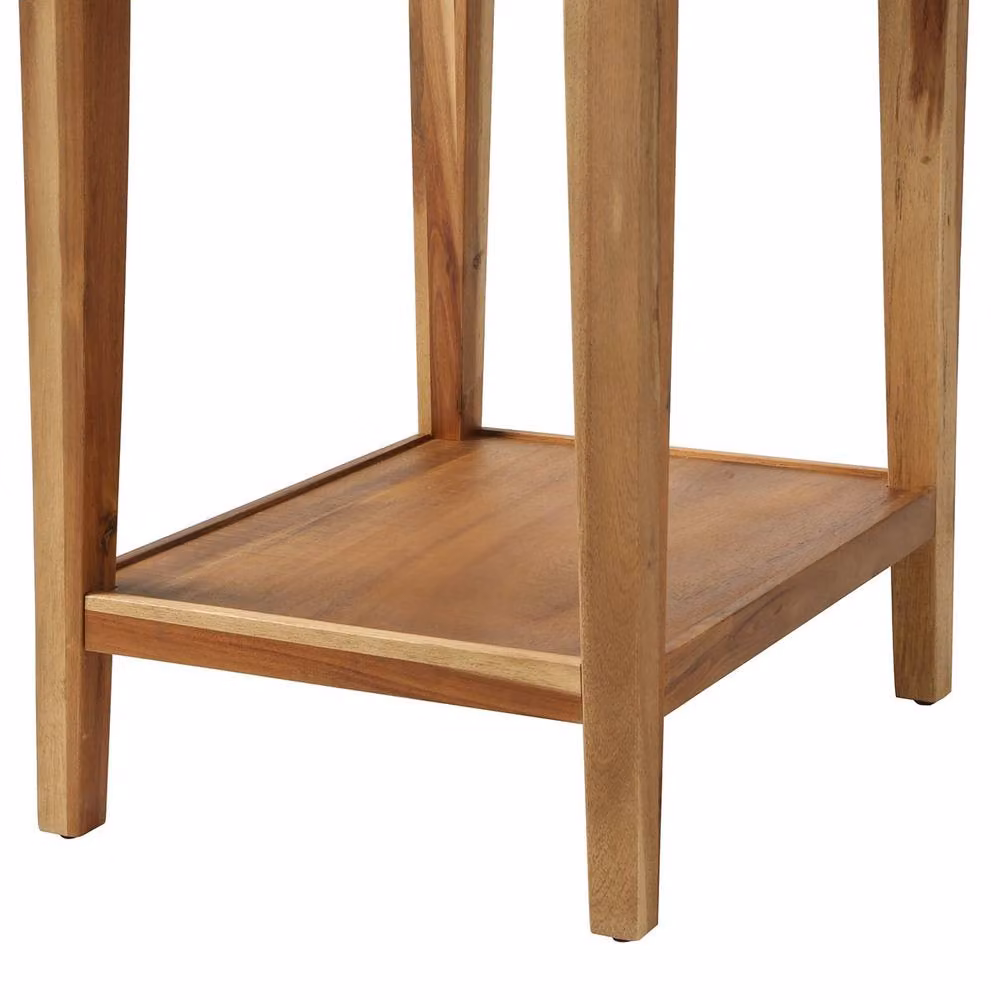 Signature RIVOLI Bedside Table with 1 Drawer in Aged Solid Acacia Wood, Dark Brown, W/D/H: 35 x 45 x 62 cm – 6