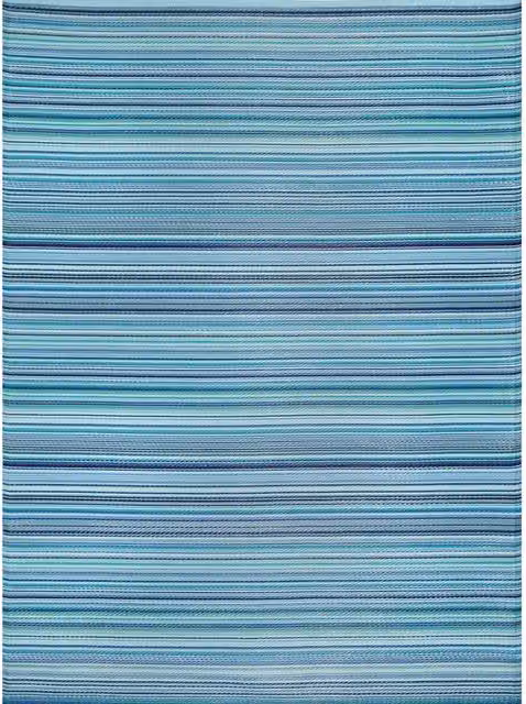 The Rugs Rainbow Collection Striped Outdoor Rectangular Rug in Blue and Multicolour, W: 120 cm, L: 160 cm
