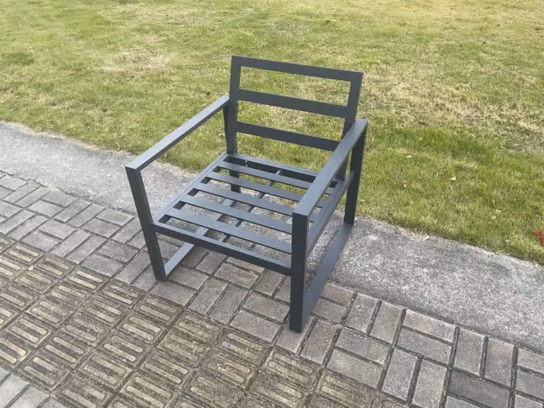 Fimous Aluminium Outdoor Garden Armchair in Dark Grey