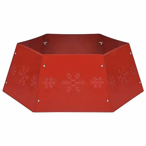vidaXL Christmas Tree Skirt, Red, W/D/H: 68 x 68 x 25 cm – 2