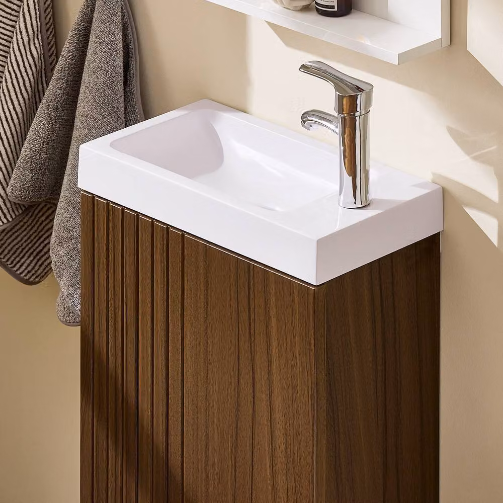 SoBuy Modern Wall-Mounted Bathroom Cabinet with Soft-Close Hinged Doors and Internal Shelves in Brown or White – 3