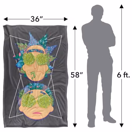 Warner Bros. Rick and Morty Portal Eyes Super Soft Silky Touch Fleece Throw Blanket, Multicolour, W: 91.44 cm x L: 147 cm – 4