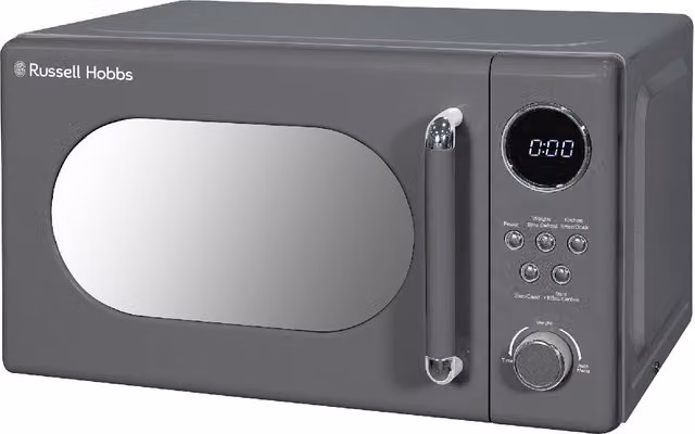 Russell Hobbs Retro Digital Solo Microwave 20L 800W in Grey RHM2044