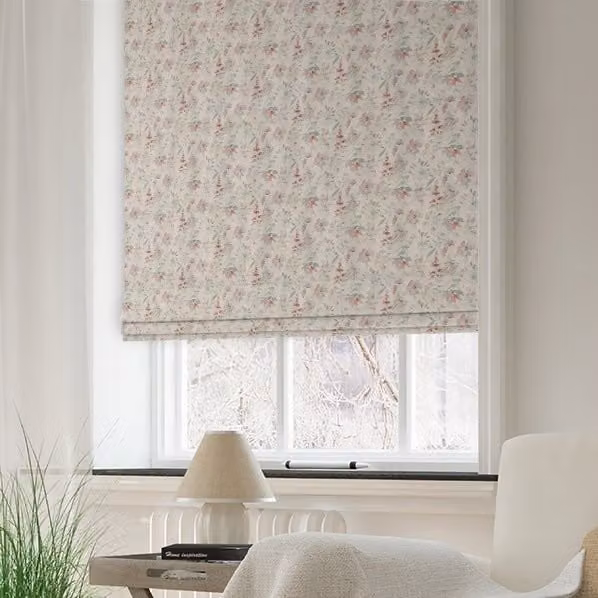 Terrys Como Made to Measure Blackout Roman Blind in Sage Green Floral Design