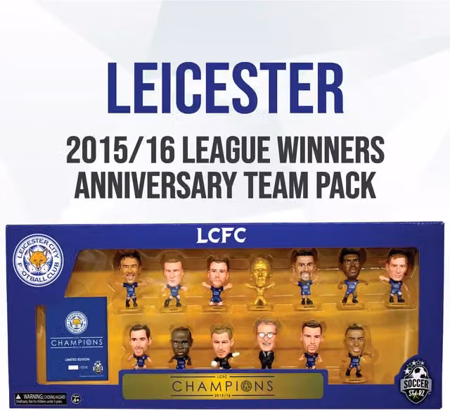 SoccerStarz Leicester City Football Club Limited Edition Mini Figure Team Pack, 13 Characters, Blue and Gold