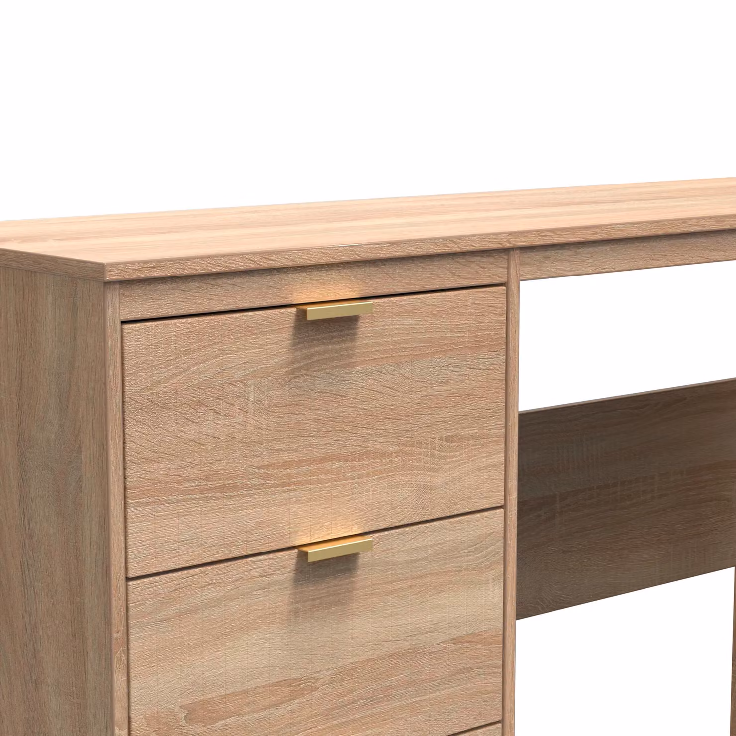 Ready Assembled 2 U Denver 3 Drawer Desk in Light Oak – 3