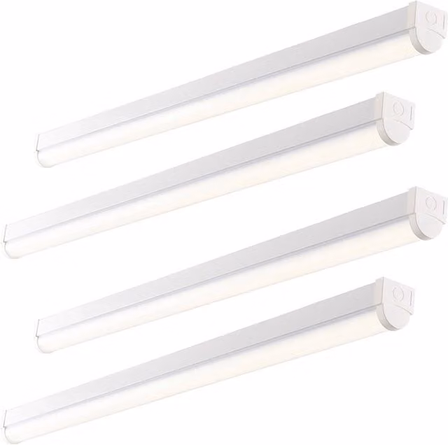 Loops 4 Pack 6ft High Lumen LED Batten Light, 68.5W Cool White, Gloss White and Opal