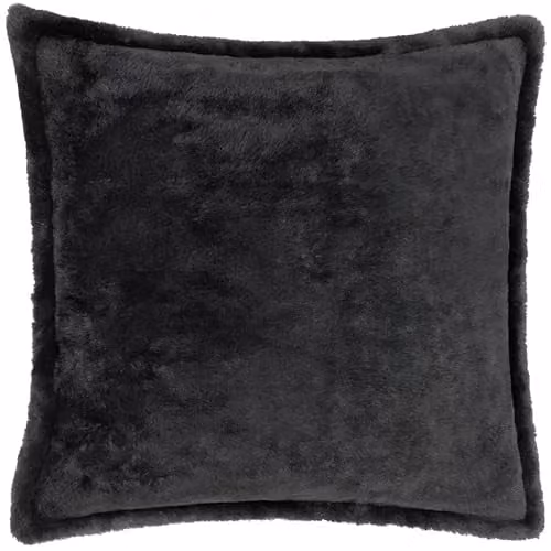 Furn Kallu Black Faux Fur Square Cushion W/D/H: 45 x 45 x 45 cm