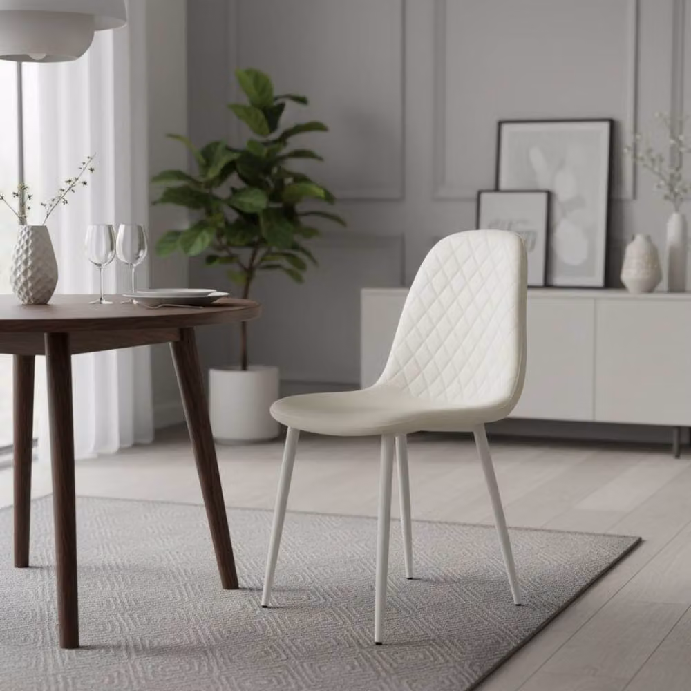 Kosy Koala Modern Round Dining Table and 4 Chairs Set in Brown and Beige – 2