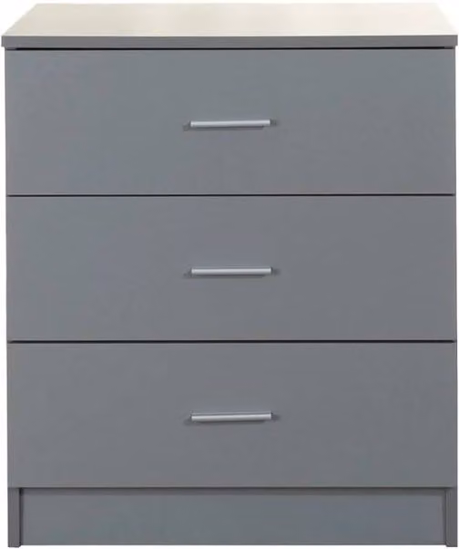 ERGOVEXA Grey 3 Drawer Bedroom Chest of Drawers and Storage Cabinet – 1