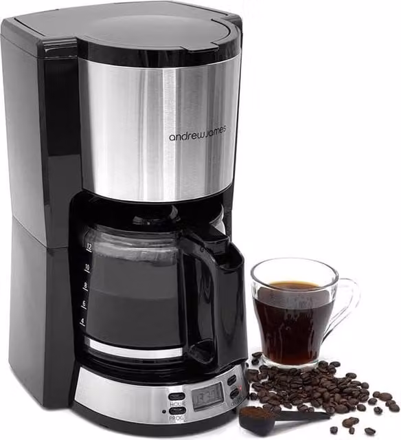 Andrew James Programmable Drip Filter Coffee Maker with Glass Jug in Black – 1