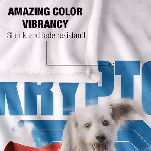 Warner Bros. Superman 2025 Krypto Jump Super Soft Fleece Throw Blanket for Children, Multicolour, W: 91.44 cm x L: 147 cm – 2