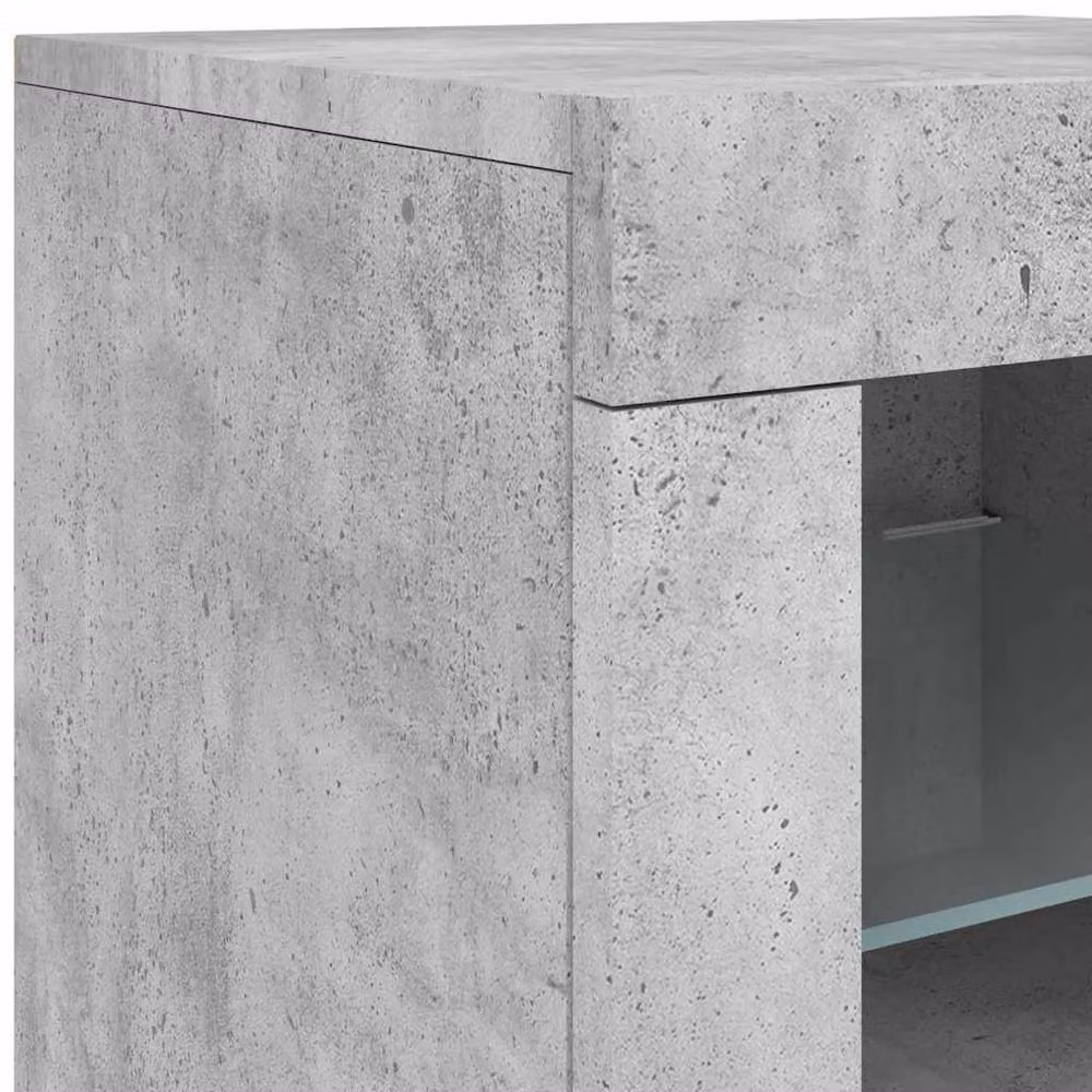 Berkfield Home Side Cabinet with Integrated LED Lights and Glass Doors in Grey – 5