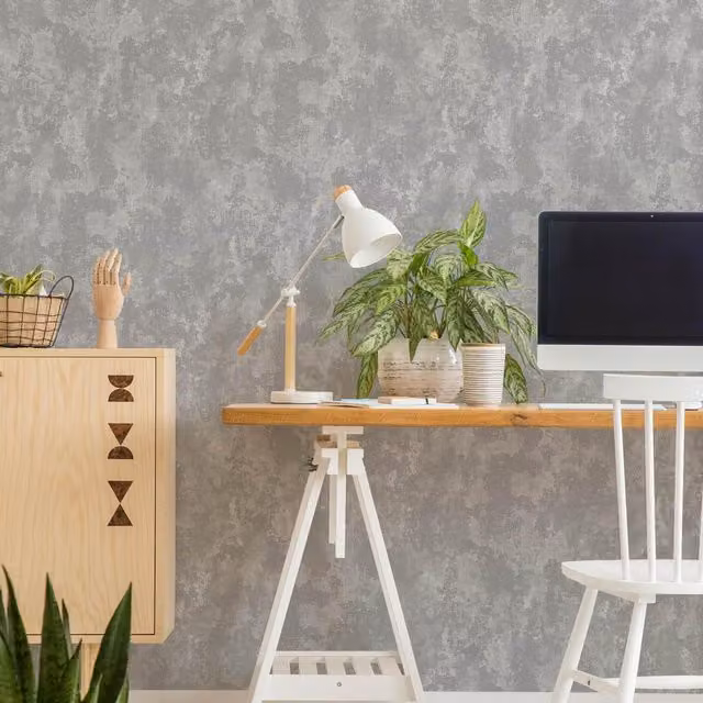 Fresco Urban Texture Plain Grey Abstract Modern Wallpaper, W: 52 cm, H: 1000 cm
