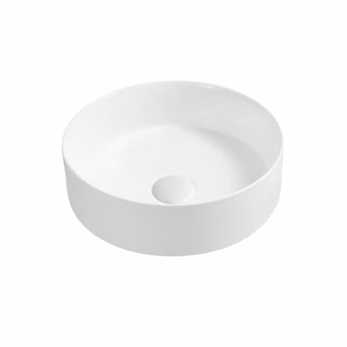 Limoge 7844 Ceramic Round Countertop Basin in Matte White, W: 36.0 cm, D: 36.0 cm, H: 12.0 cm – 2