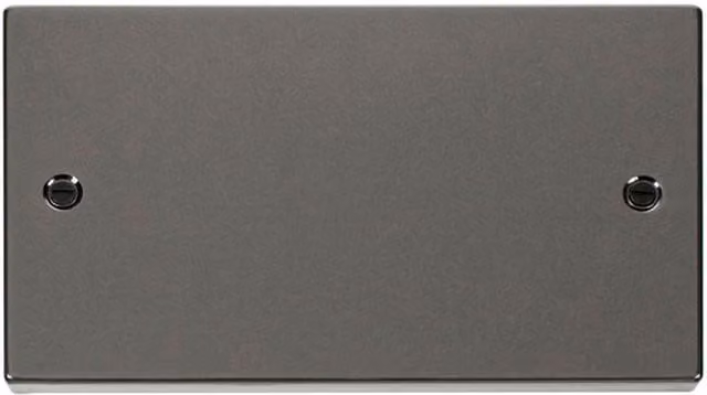 SE Home Black Nickel 2 Gang Blank Plate