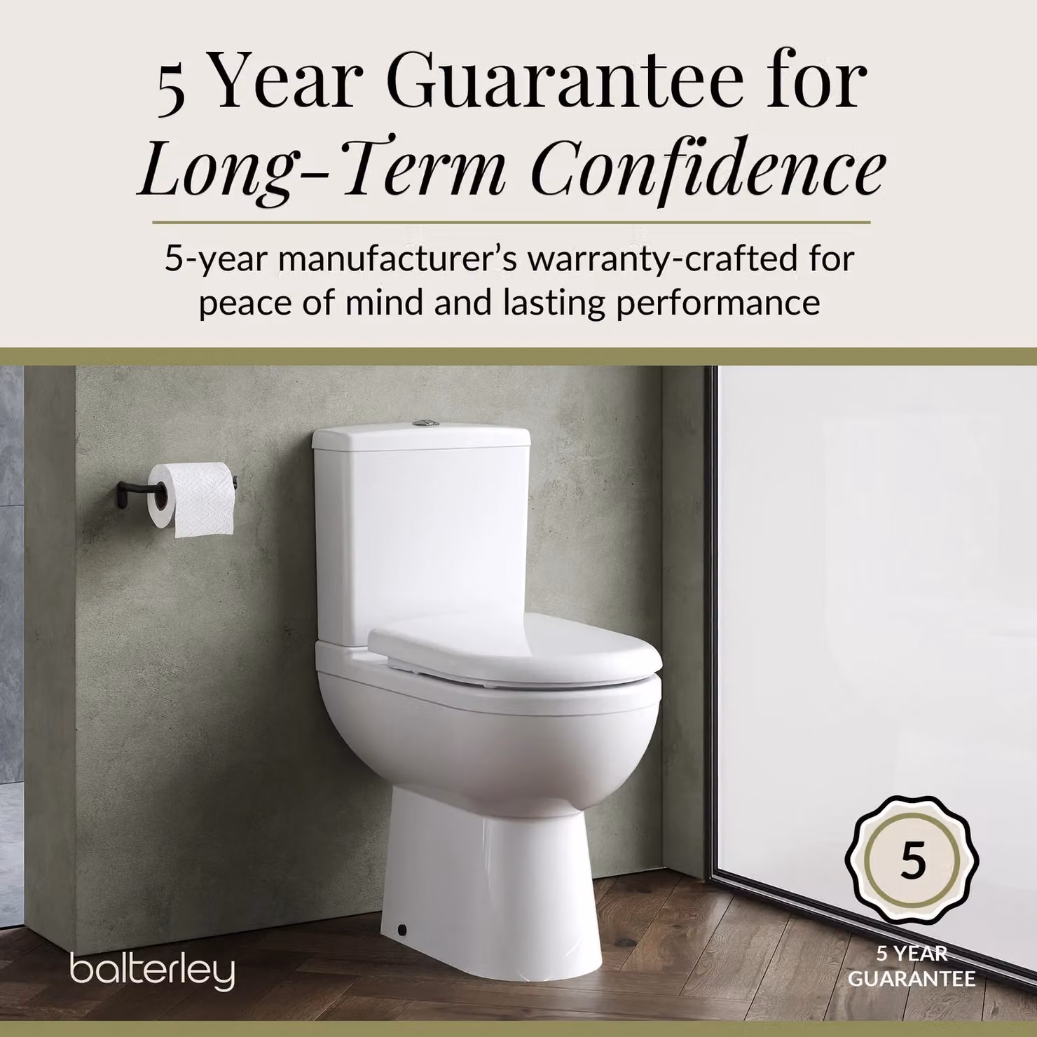 Balterley White Ceramic Comfort Height Pan and Cistern W/D/H: 85.0 x 35.0 x 64.0 cm – 4