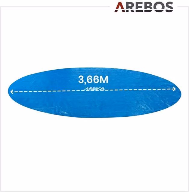 Arebos Round Blue Solar Pool Cover Thermal Film