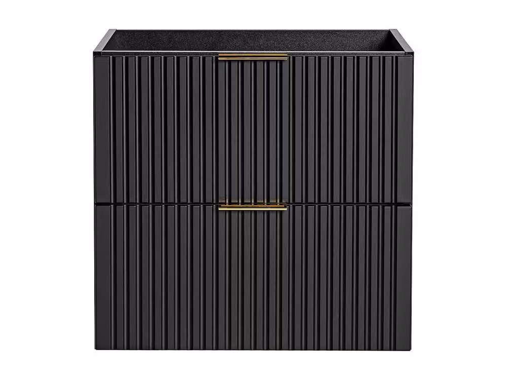 ZEVARA Black Striped Wall-Mounted Vanity Unit W: 60 cm, D: 46 cm, H: 57 cm – 2