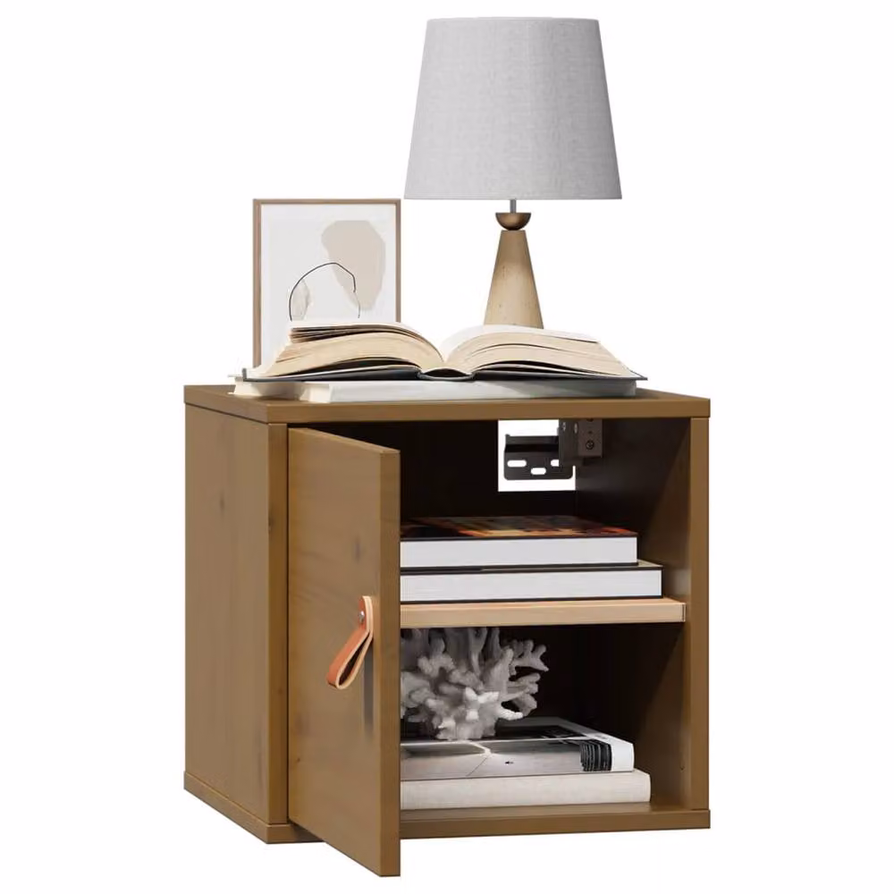 Berkfield Home Set of 2 Rustic Solid Wood Pine Wall Cabinets in Honey Brown, W/D/H: 31.5 x 30 x 30 cm – 2