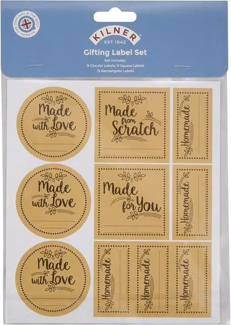 Kilner Gifting Label Set in Beige Paper