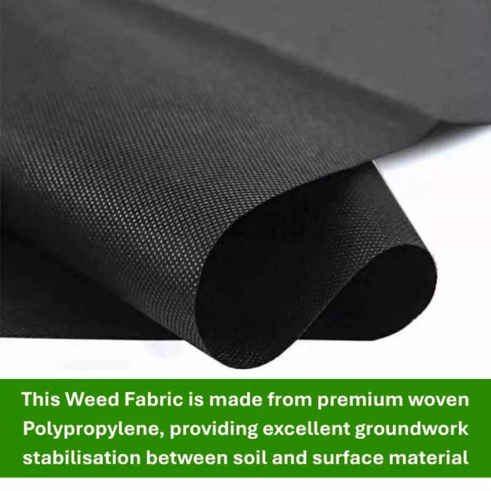 FLAVORA Heavy Duty Weed Control Fabric Ground Cover, Black, 1.25 kg – 3