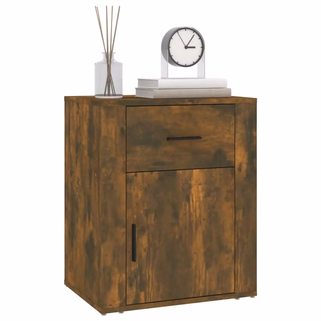 Berkfield Home Smoked Oak Bedside Cabinet in Brown, W/D/H: 50 x 36 x 60 cm – 3