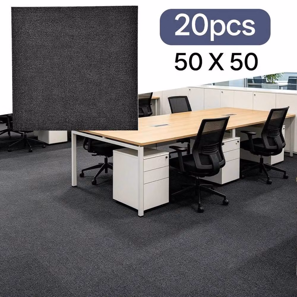 FLAVORA 20-Piece Office Carpet Tiles in Dark Grey, W/D: 50 x 50 cm – 2