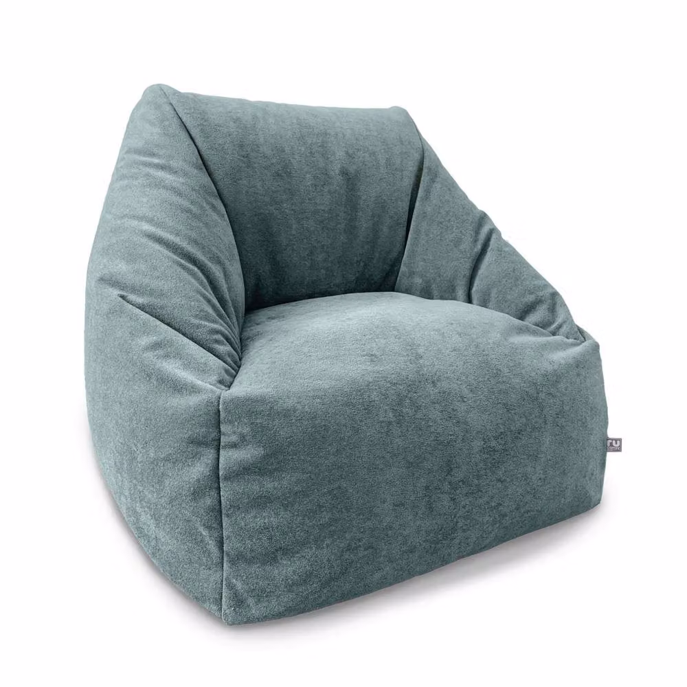 rucomfy Velora Snuggle Bean Bag Chair for Adults in Blue or Green with Removable Velvet Cover – 3