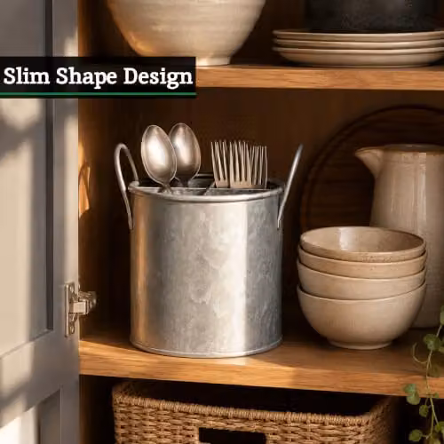 Premier Housewares Stainless Steel Cutlery Holder with Compartments in Black, White or Grey – 4