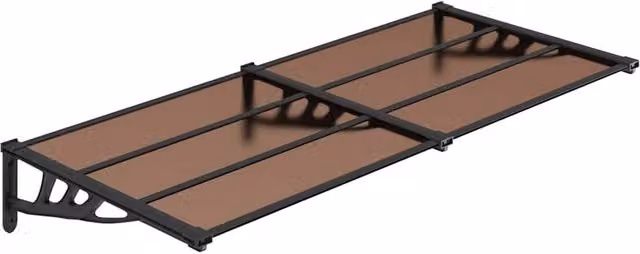 Berkfield Home Black Polycarbonate and Aluminium Door Canopy W: 199 cm, D: 90 cm, H: 27.5 cm – 1