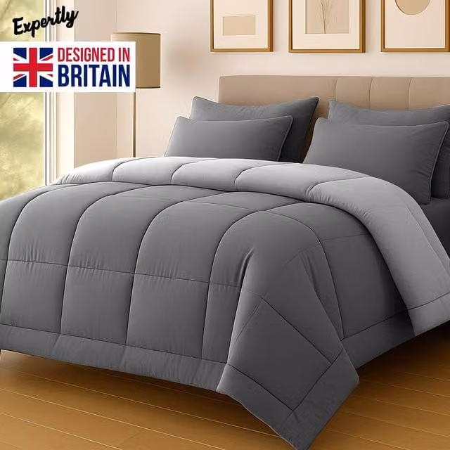 Pamposh 10.5 Tog Anti Allergy King Size Quilt in Grey